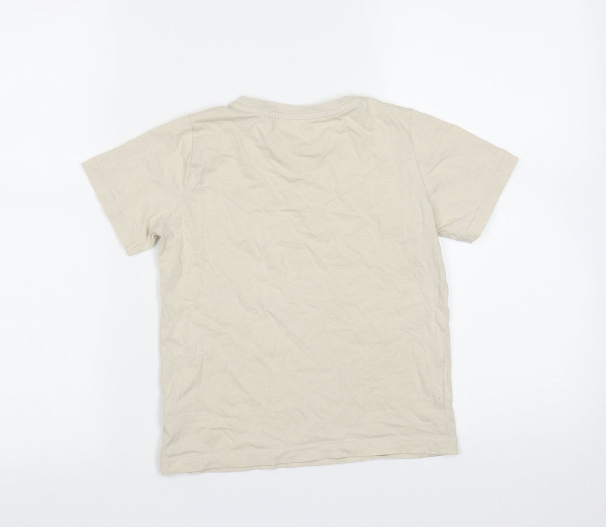 TU Boys Beige  Cotton Basic T-Shirt Size 8 Years Round Neck