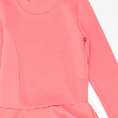 Boohoo Womens Pink  Polyester Shift  Size 10  Round Neck