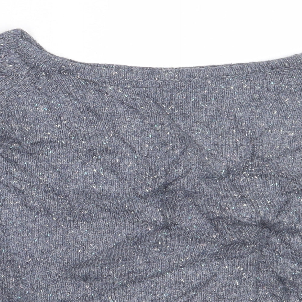 Marks and Spencer Womens Blue Round Neck  Acrylic Pullover Jumper Size 8