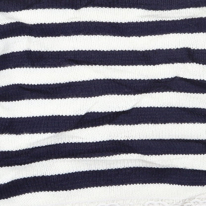 Dorothy Perkins Womens Blue Round Neck Striped Acrylic Pullover Jumper Size 12