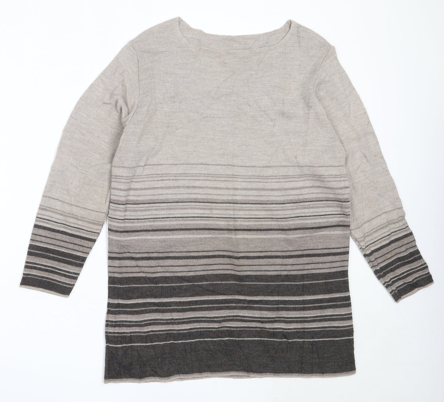 Marks and Spencer Womens Brown Round Neck  Acrylic Pullover Jumper Size 10