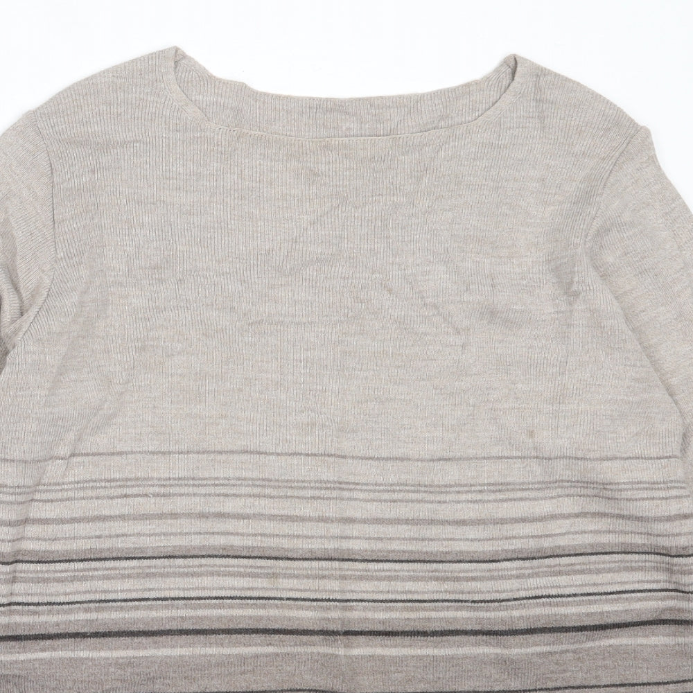 Marks and Spencer Womens Brown Round Neck  Acrylic Pullover Jumper Size 10