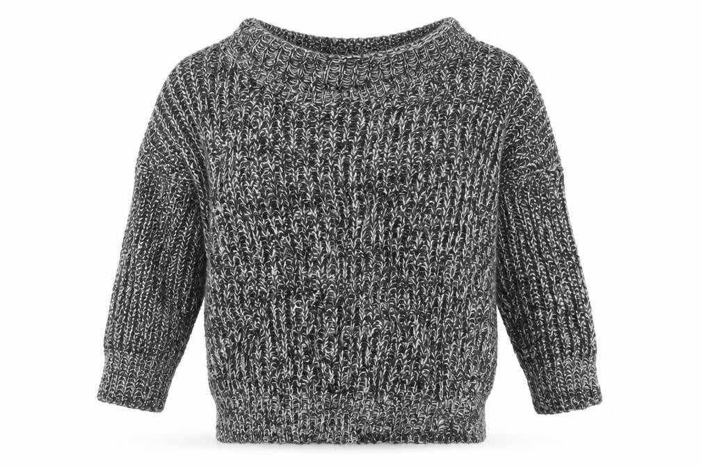 SheIn Womens Black Round Neck  Acrylic Pullover Jumper One Size