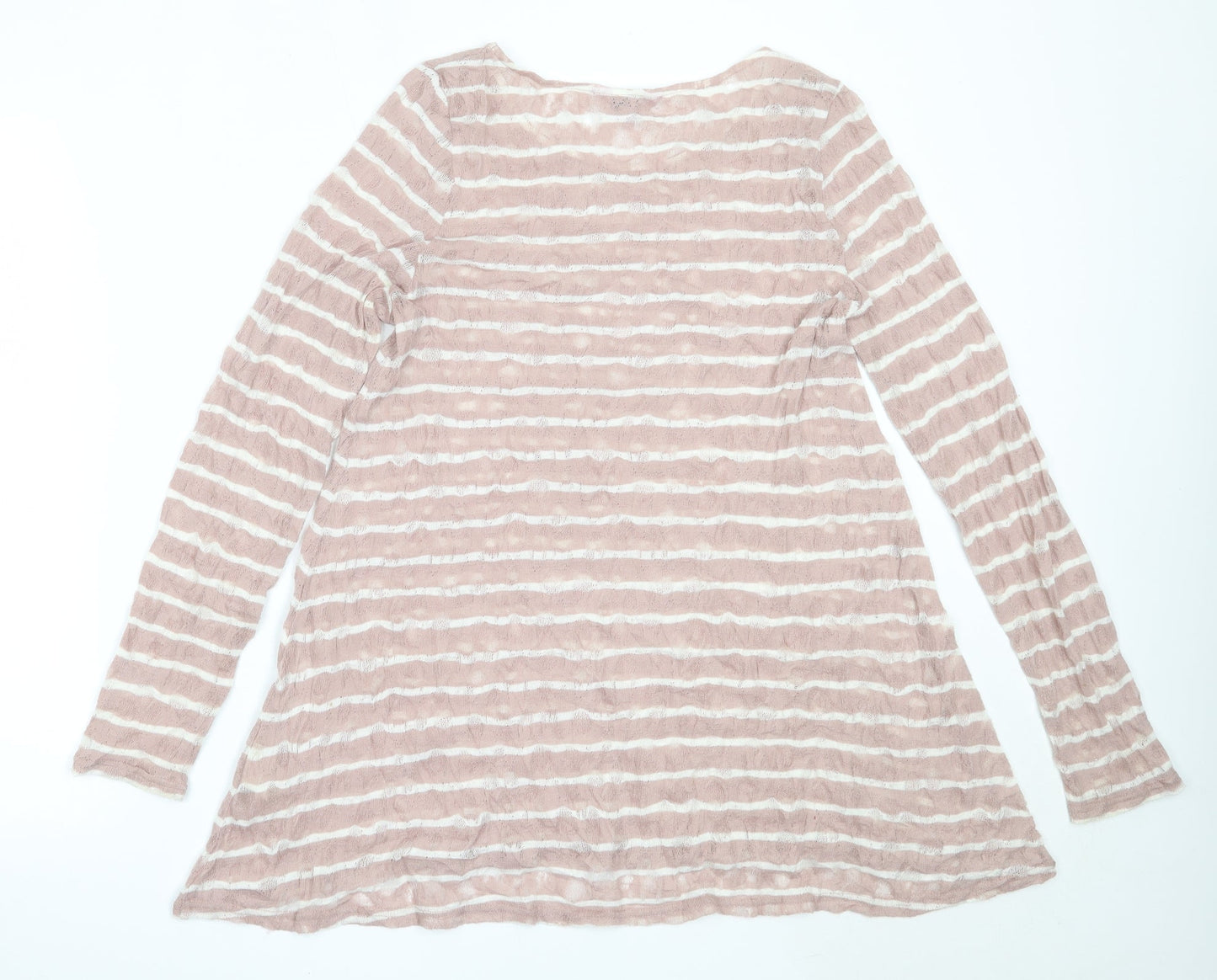 Phase Eight Womens Pink Round Neck Striped Polyester Pullover Jumper Size 12