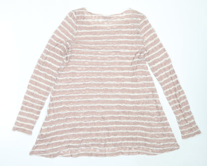 Preloved Phase Eight Womens Pink Round Neck Striped Polyester Pullover Jumper Size 12 - Back