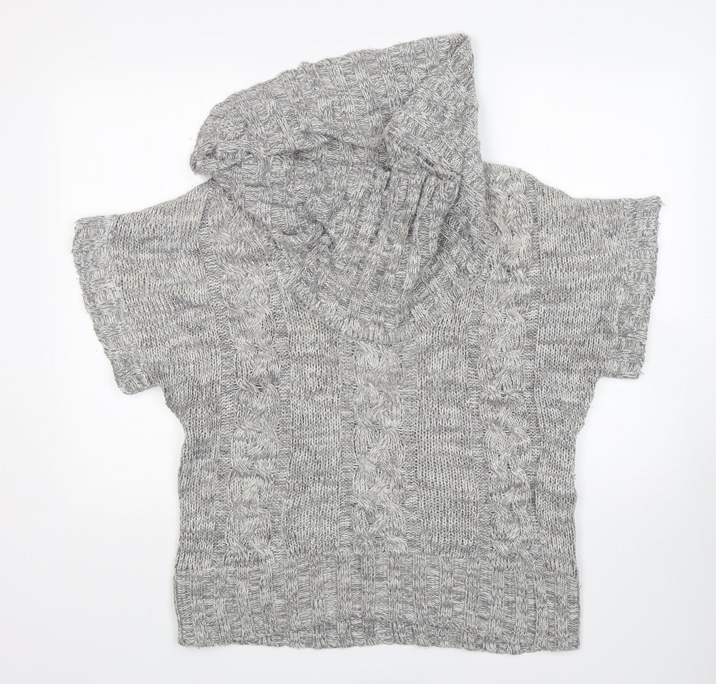Marshmallow Womens Grey Roll Neck  Acrylic Pullover Jumper Size M