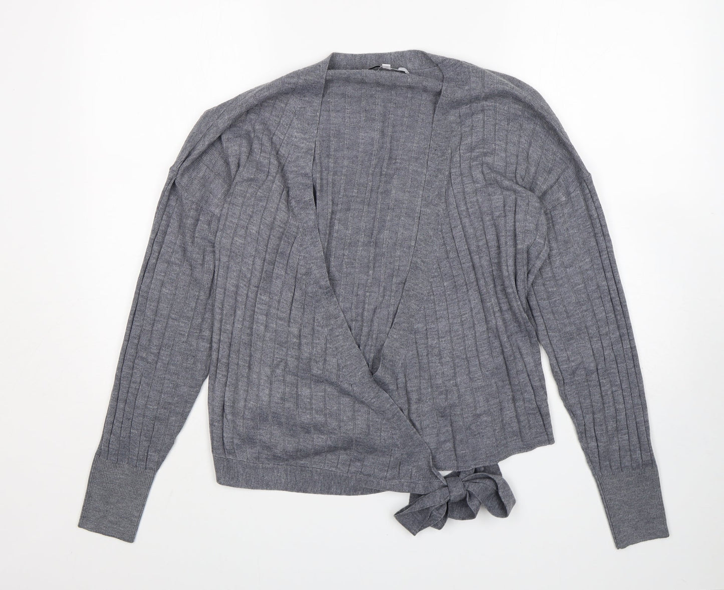 NEXT Womens Grey V-Neck  Acrylic Cardigan Jumper Size 10
