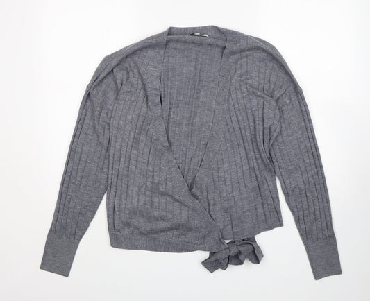 NEXT Womens Grey V-Neck  Acrylic Cardigan Jumper Size 10