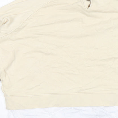 Next Womens Beige Collared  Cotton Pullover Jumper Size M