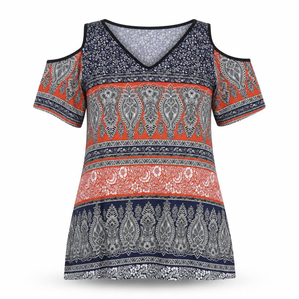 George Womens Multicoloured Paisley Polyester A-Line  Size 12  V-Neck