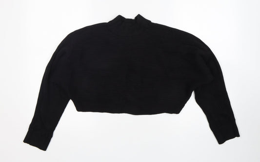 New Look Womens Black Mock Neck  Polyamide Pullover Jumper Size L