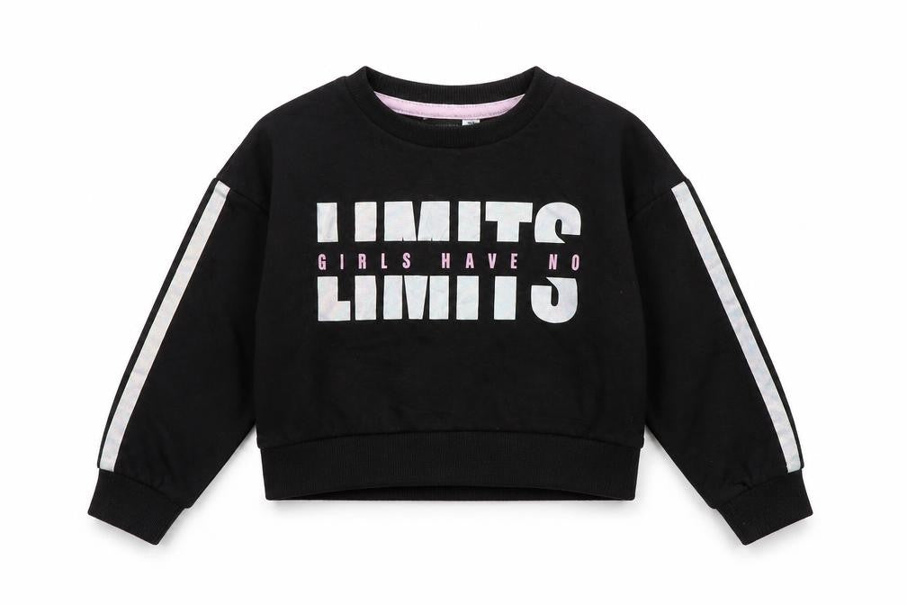 Pep&Co Girls Black  Cotton Pullover Sweatshirt Size 6-7 Years