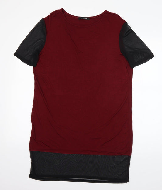 Innocense Womens Red  Viscose Basic T-Shirt Size 12 Round Neck