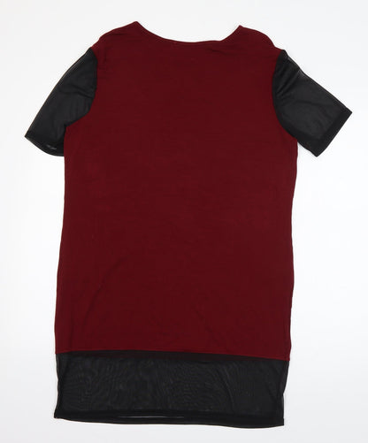 Preloved Innocense Womens Red  Viscose Basic T-Shirt Size 12 Round Neck - Back