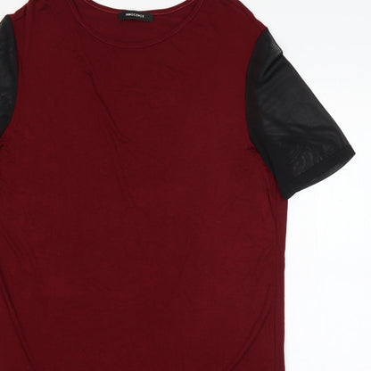 Preloved Innocense Womens Red  Viscose Basic T-Shirt Size 12 Round Neck - Detail