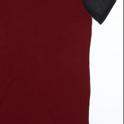 Preloved Innocense Womens Red  Viscose Basic T-Shirt Size 12 Round Neck - Label