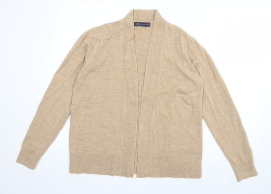 Marks and Spencer Womens Beige V-Neck  Acrylic Cardigan Jumper Size M
