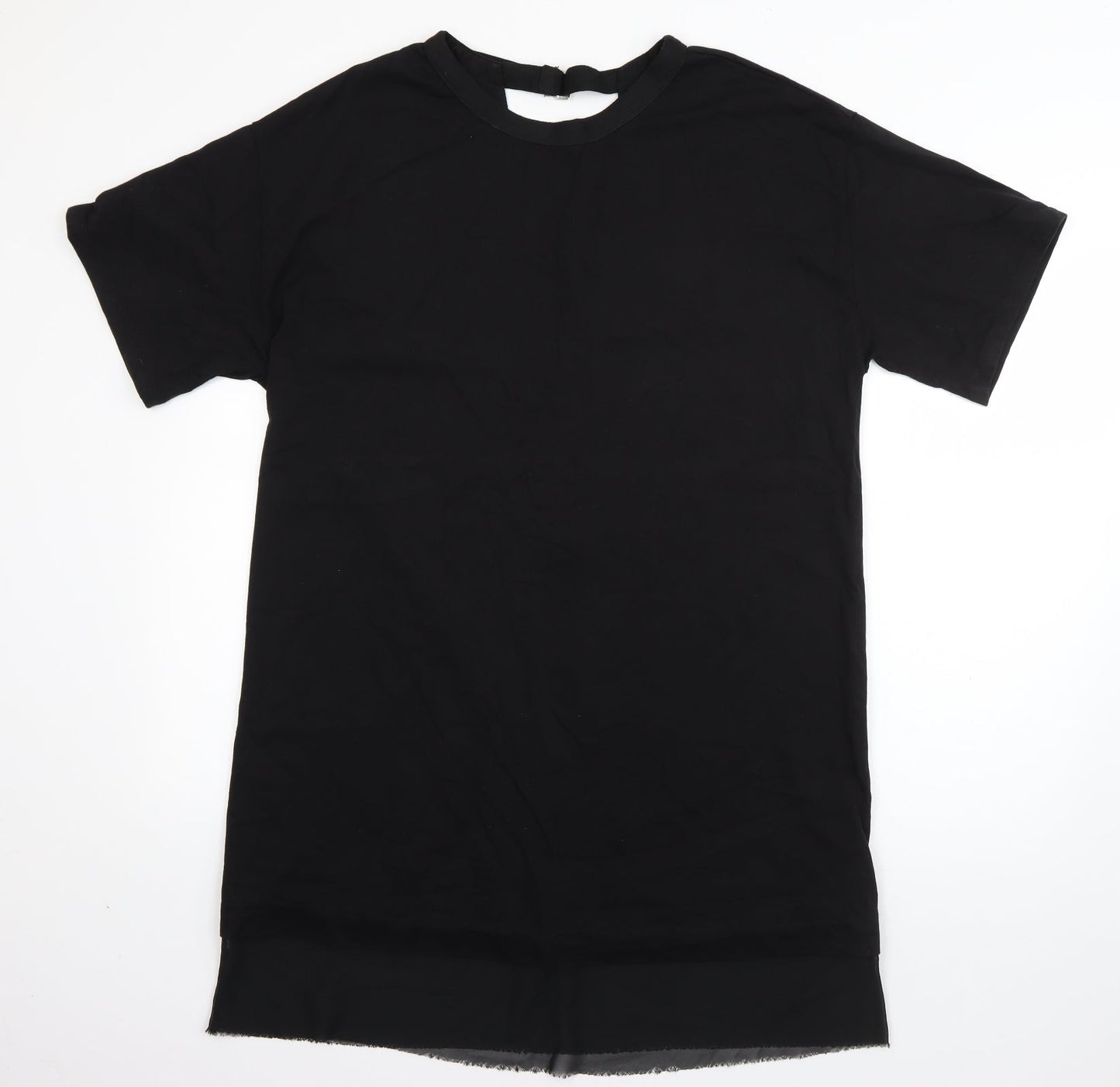 Sparkle & Fade Womens Black  Cotton T-Shirt Dress  Size M  Round Neck Pullover