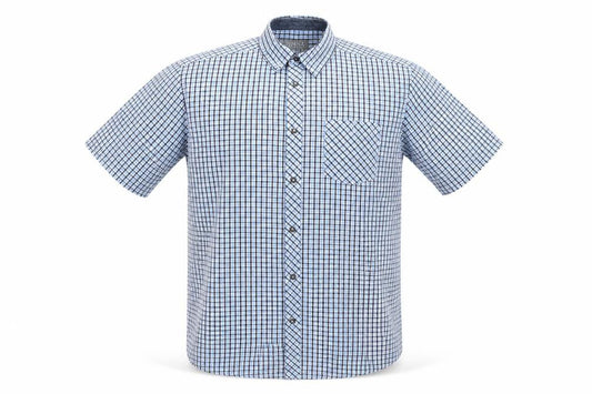 Originals Mens Blue Check Cotton  Button-Up Size L Collared Button