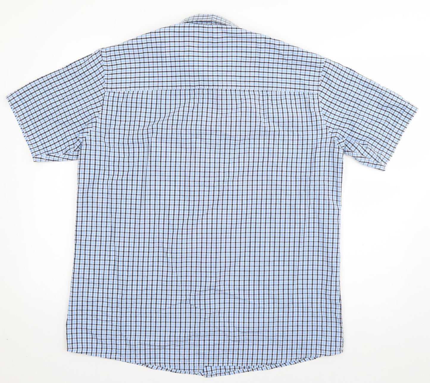 Originals Mens Blue Check Cotton  Button-Up Size L Collared Button