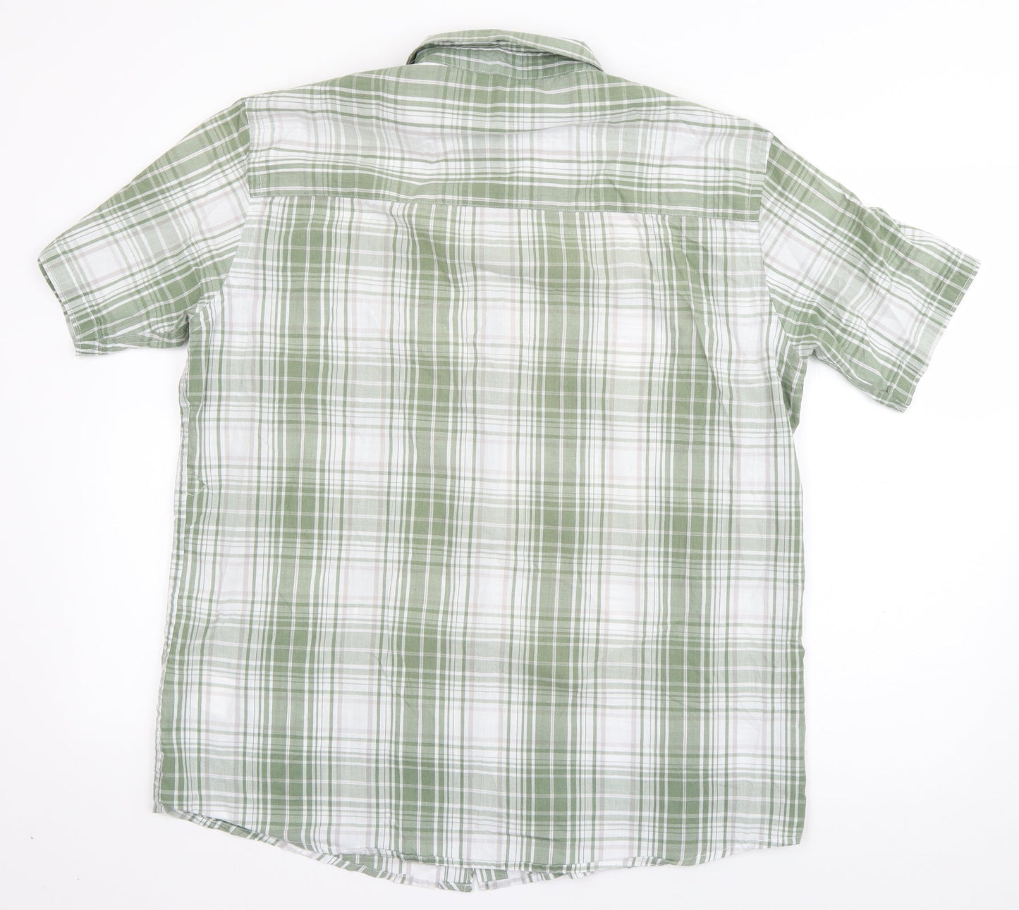 Originals Mens Green Plaid Cotton  Button-Up Size L Collared Button