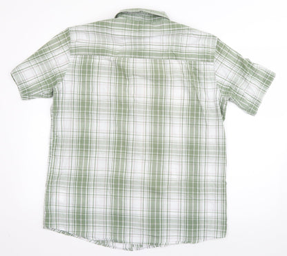 Originals Mens Green Plaid Cotton  Button-Up Size L Collared Button