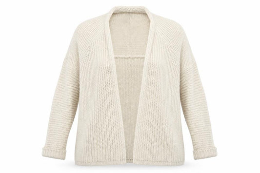 F&F Womens Ivory V-Neck  Acrylic Cardigan Jumper Size 12