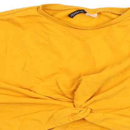 H&M Womens Orange  Cotton Pullover Sweatshirt Size M  Pullover - knot detail