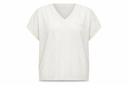 Next Womens White V-Neck  Viscose Pullover Jumper Size L