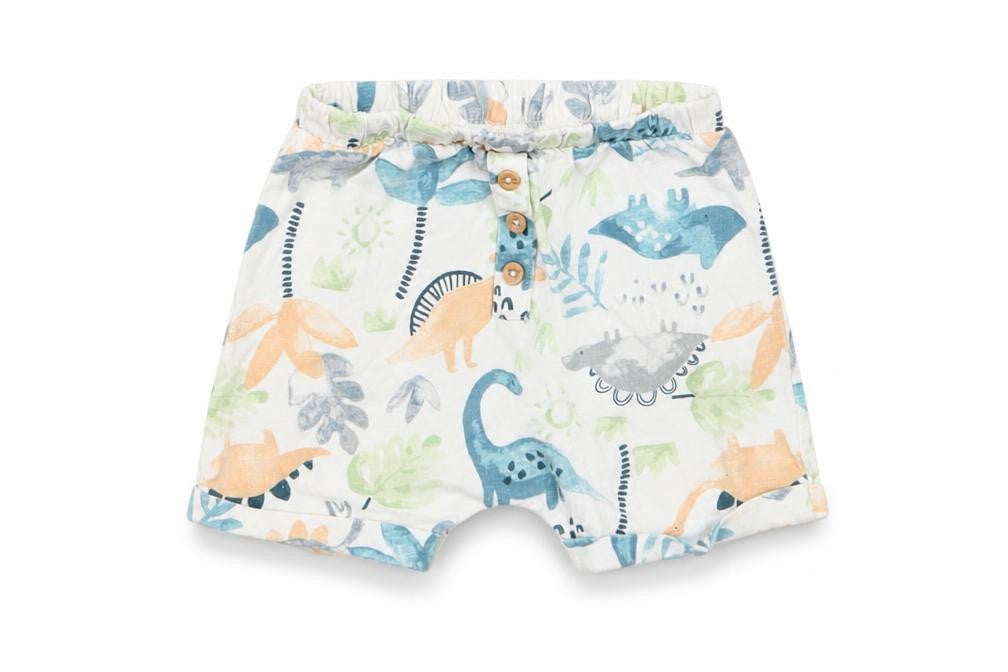 TU Baby White Floral Cotton Cropped Trousers Size 9-12 Months   - Dinosaurs