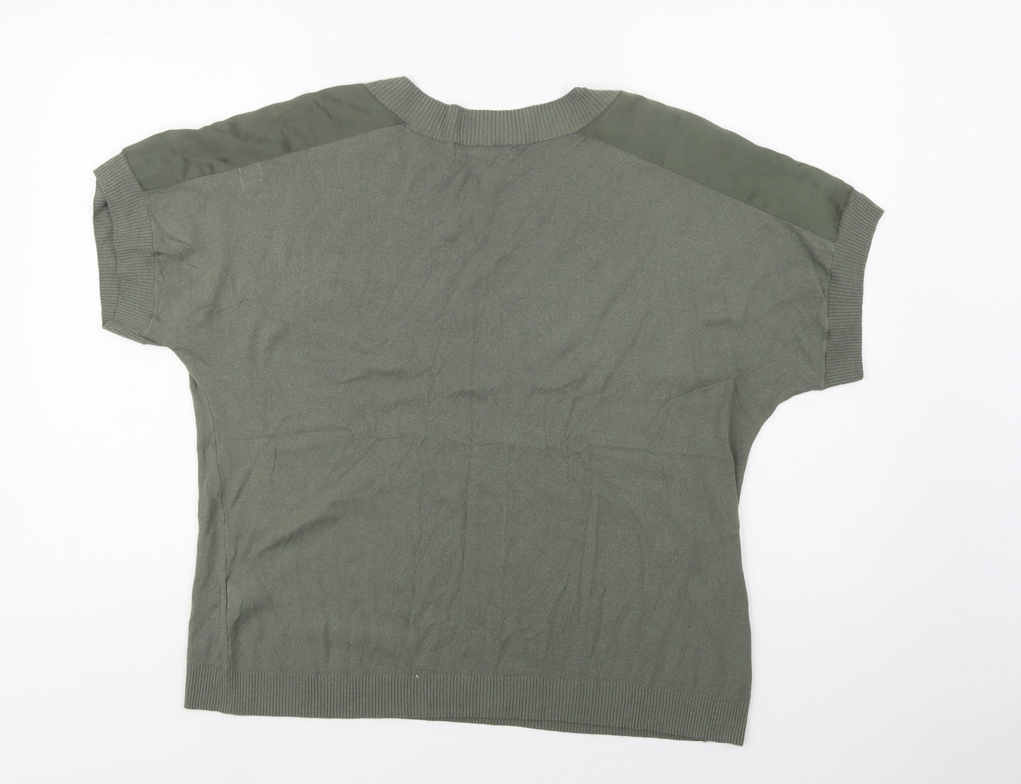 NEXT Womens Green V-Neck  Viscose Pullover Jumper Size L