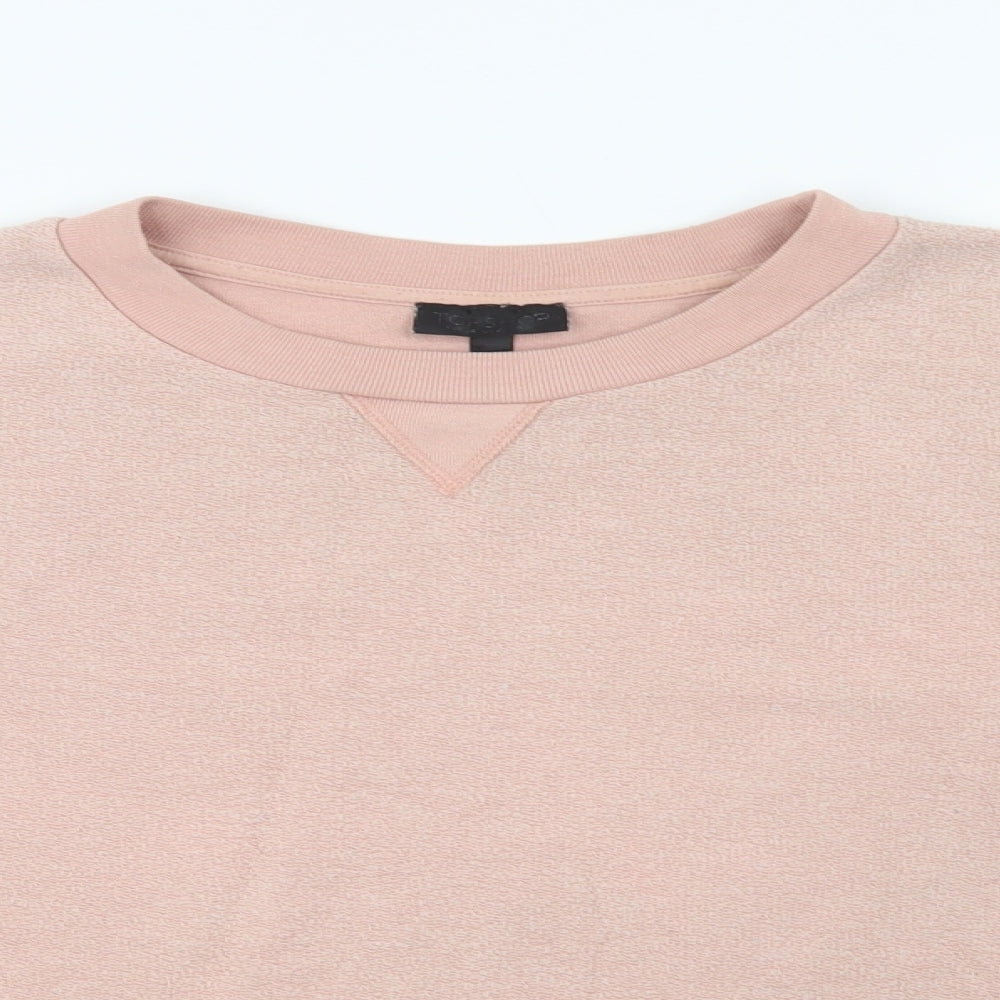 Topshop Womens Pink  Cotton Pullover Sweatshirt Size 6