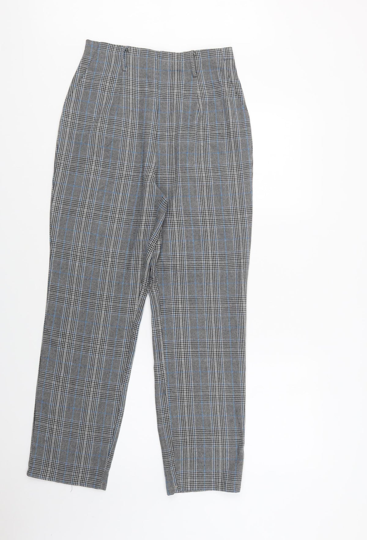PRETTYLITTLETHING Womens Gold Check Polyester Dress Pants Trousers Size 10 L30 in Regular Zip