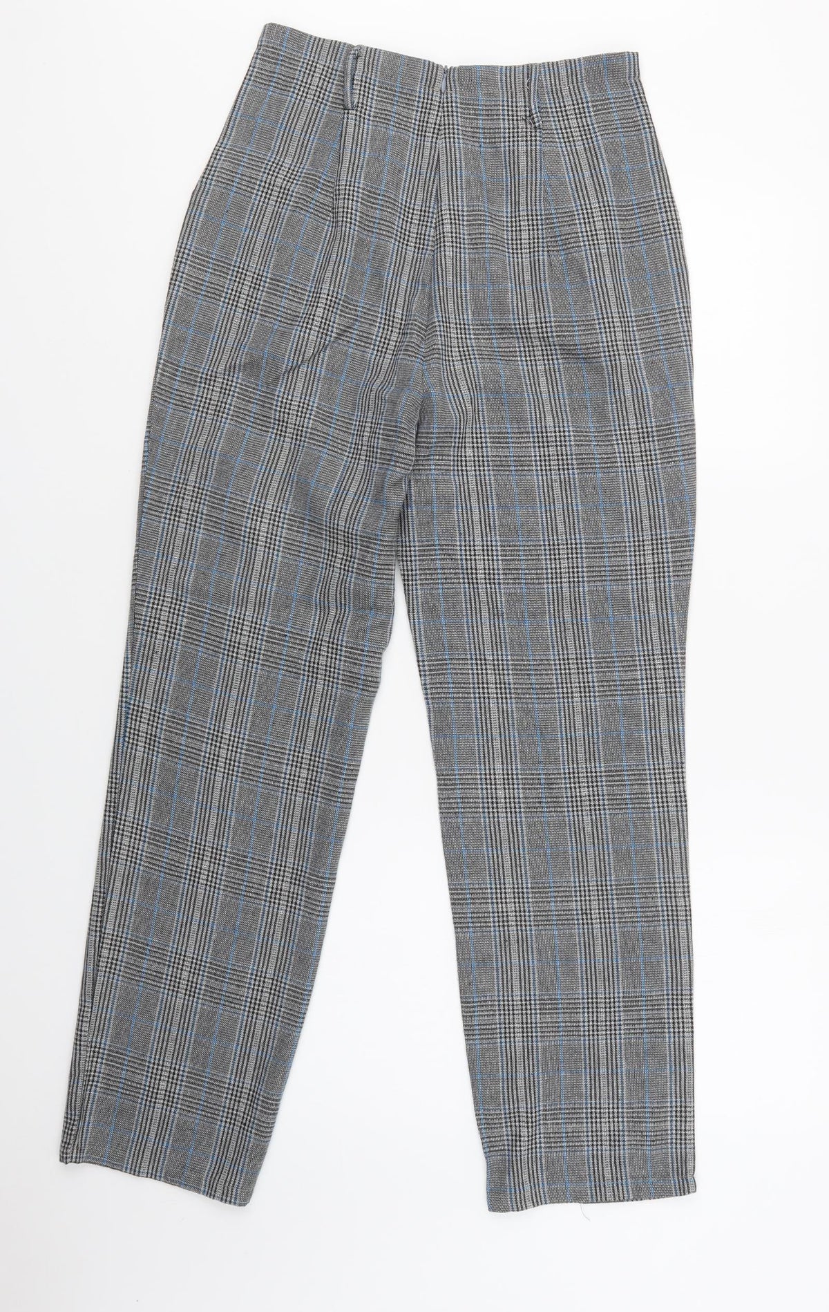 PRETTYLITTLETHING Womens Gold Check Polyester Dress Pants Trousers Size 10 L30 in Regular Zip