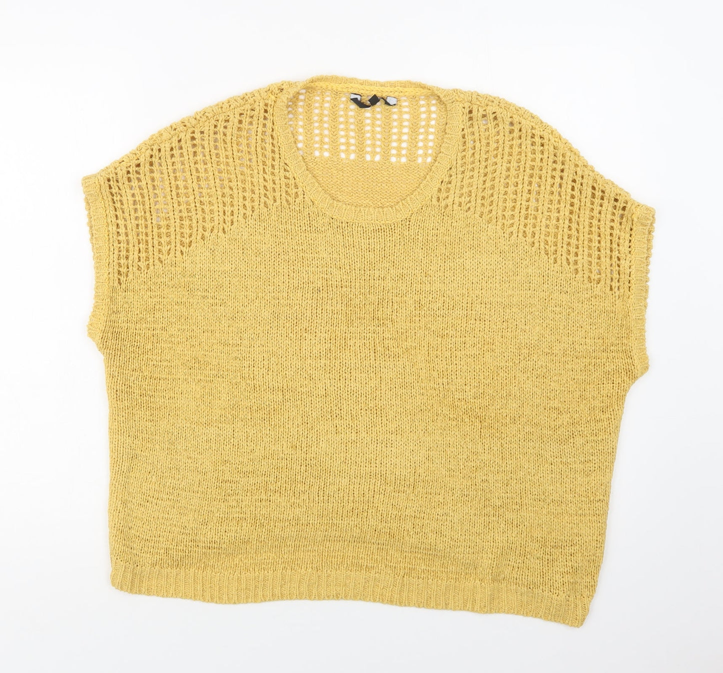 Preworn Womens Yellow Crew Neck  Acrylic Pullover Jumper Size S