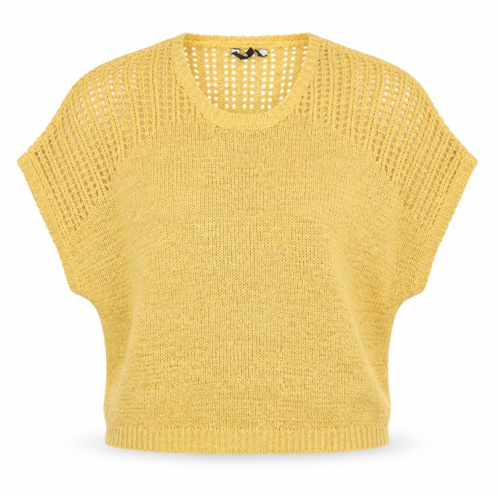 Preworn Womens Yellow Crew Neck  Acrylic Pullover Jumper Size S