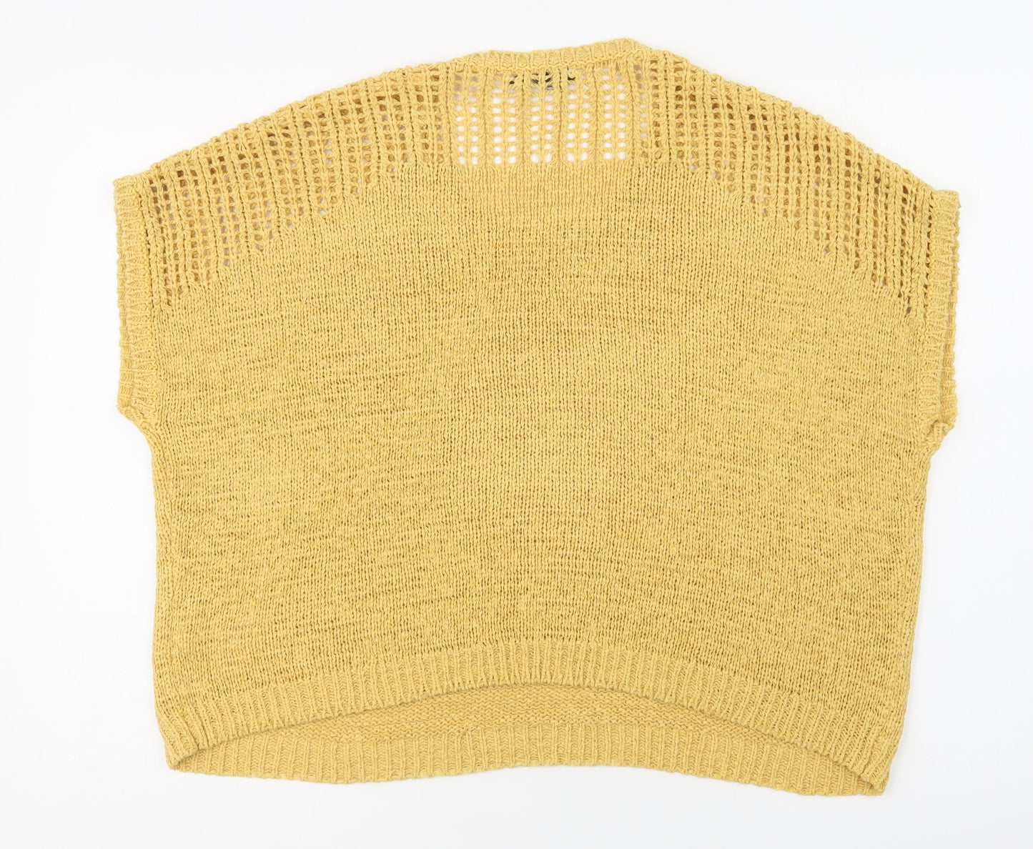 Preworn Womens Yellow Crew Neck  Acrylic Pullover Jumper Size S