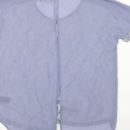 Next Womens Grey Geometric  Basic Blouse Size 10 Round Neck