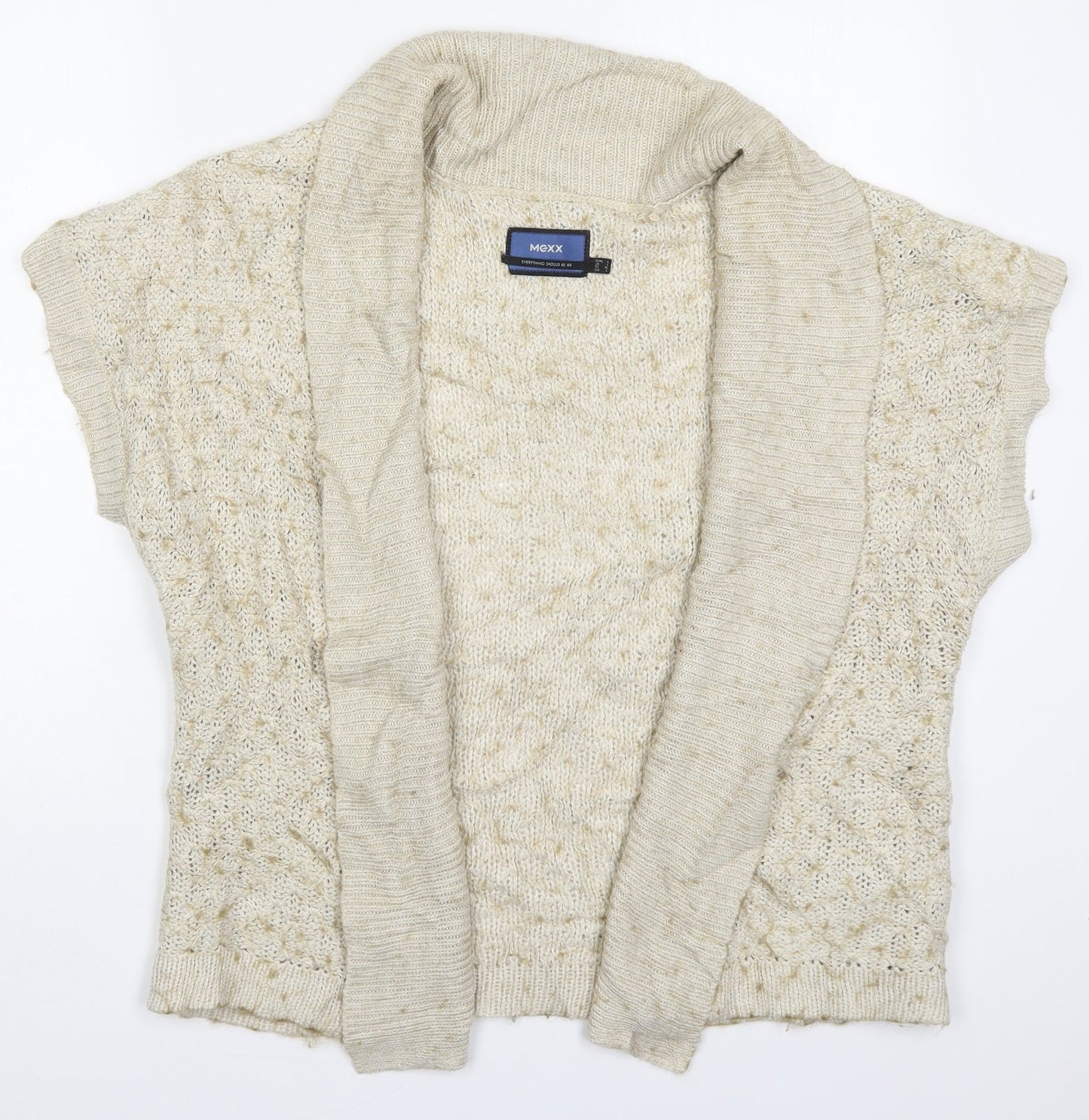 Mexx Womens Beige V-Neck  Acrylic Cardigan Jumper Size L