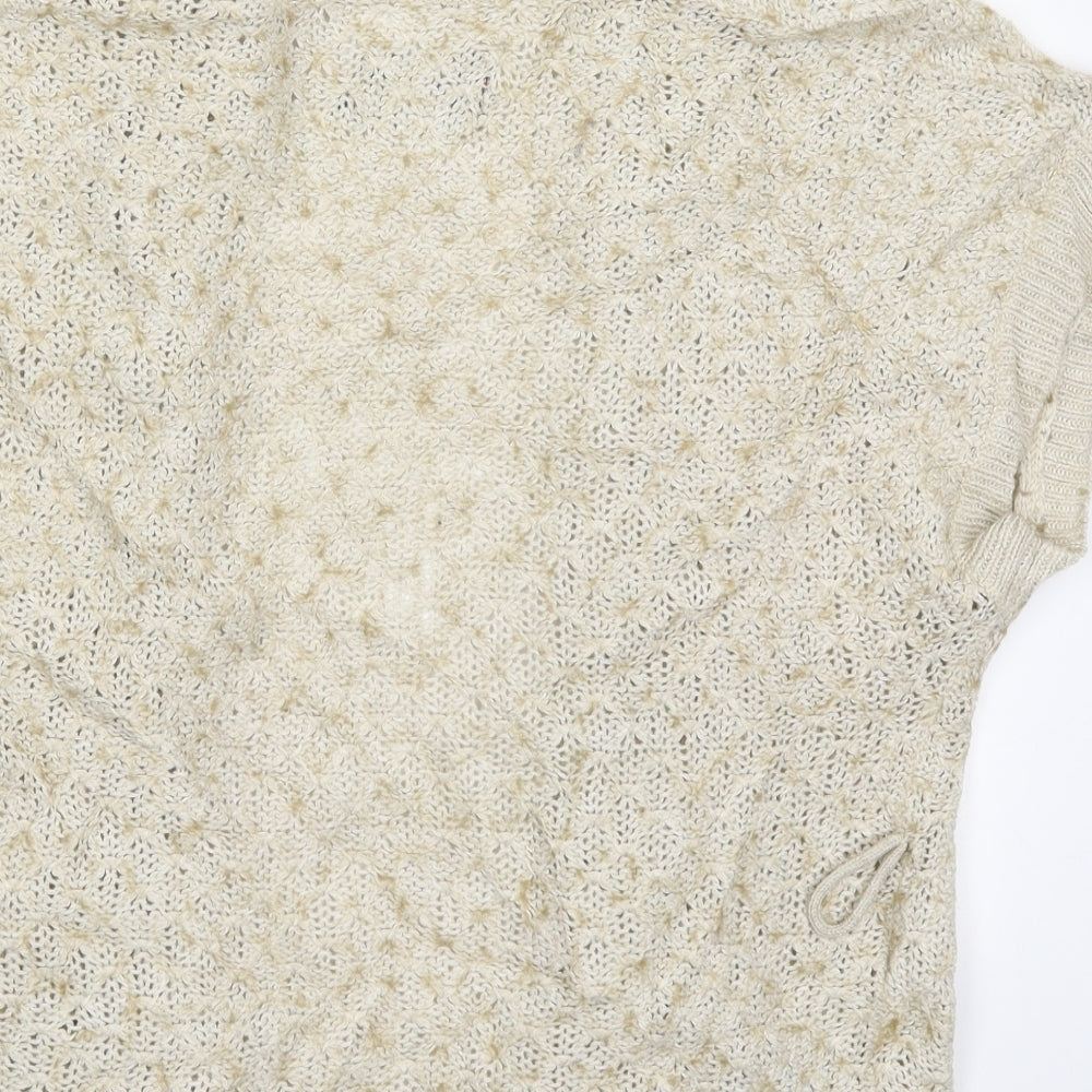 Mexx Womens Beige V-Neck  Acrylic Cardigan Jumper Size L