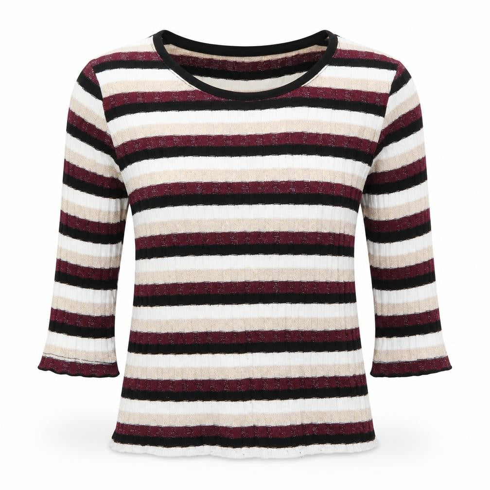 FF Girls Multicoloured Round Neck Striped Polyester Pullover Jumper Size 10-11 Years  Pullover