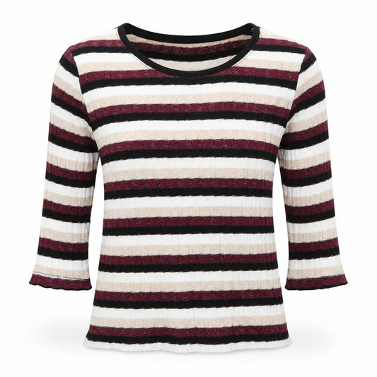 FF Girls Multicoloured Round Neck Striped Polyester Pullover Jumper Size 10-11 Years  Pullover