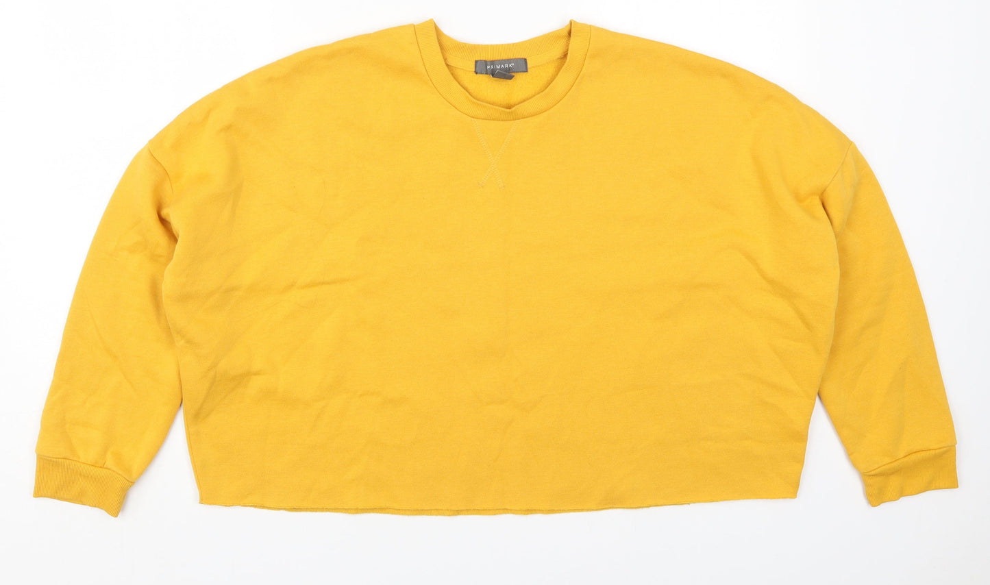 Primark Womens Yellow  Cotton Pullover Sweatshirt Size 12  Pullover