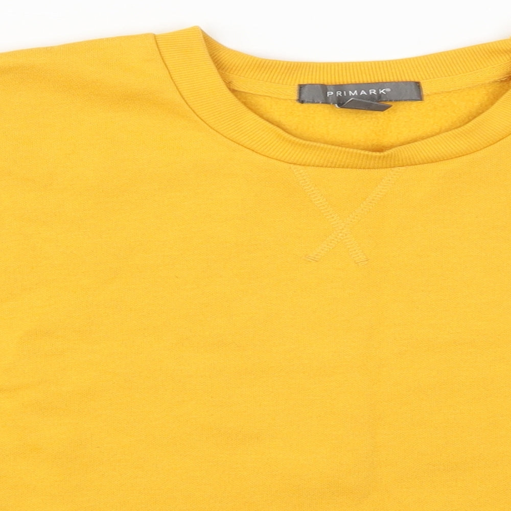 Primark Womens Yellow  Cotton Pullover Sweatshirt Size 12  Pullover