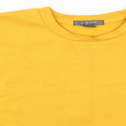 Primark Womens Yellow  Cotton Pullover Sweatshirt Size 12  Pullover