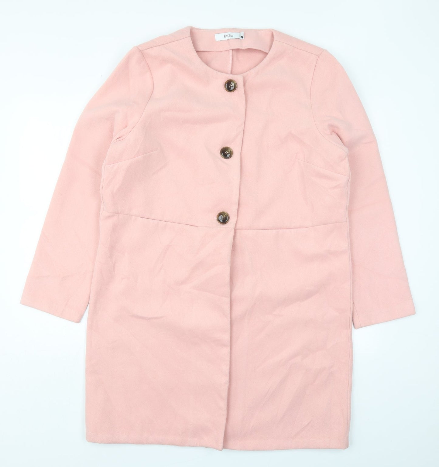 Just Fab Womens Pink   Pea Coat Coat Size XL  Button