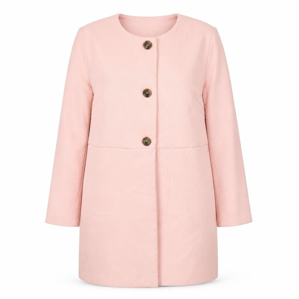 Just Fab Womens Pink   Pea Coat Coat Size XL  Button