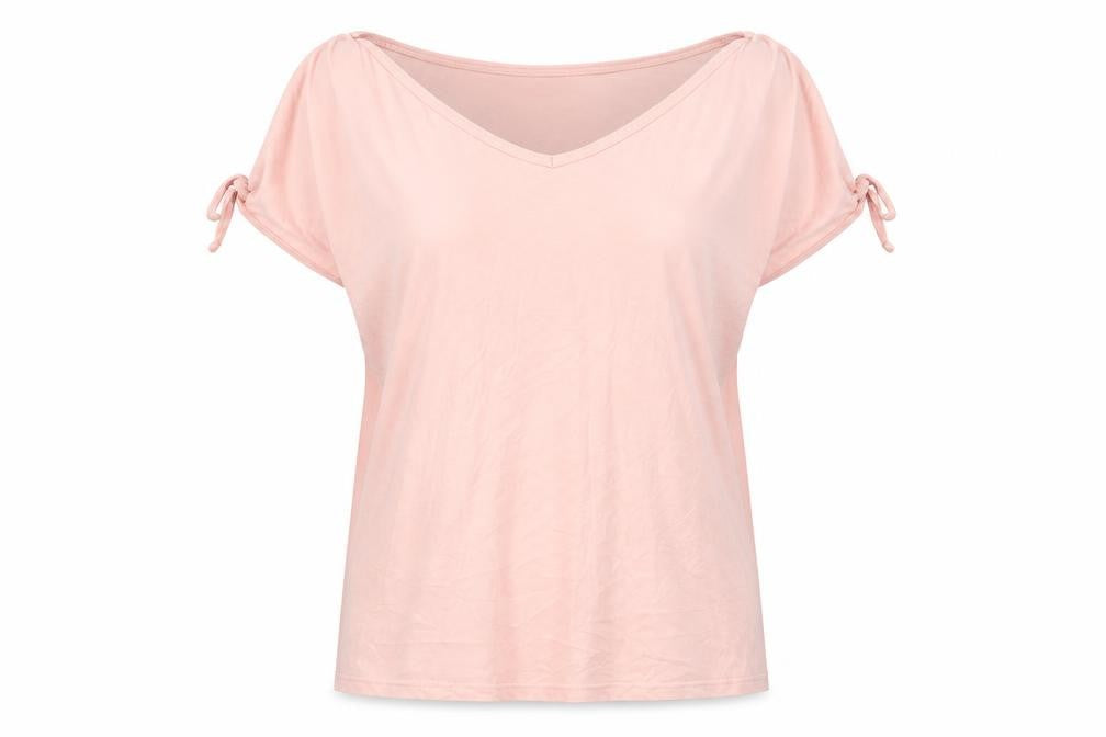 Avenue Womens Pink  Cotton Basic T-Shirt Size 12 V-Neck