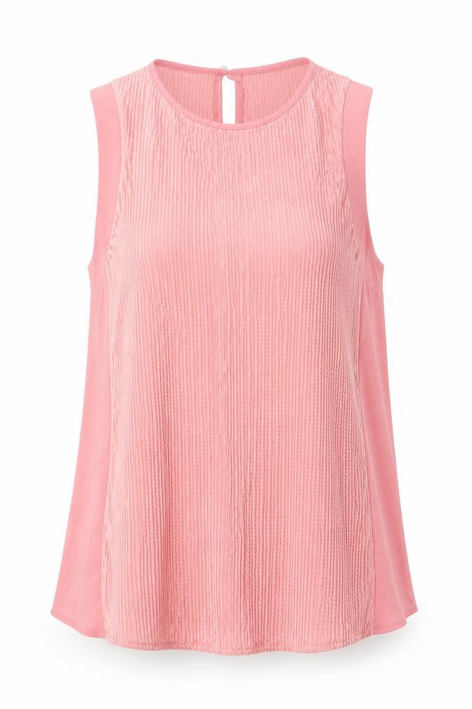 Dunnes Womens Pink  Polyester Basic Tank Size 12 Round Neck