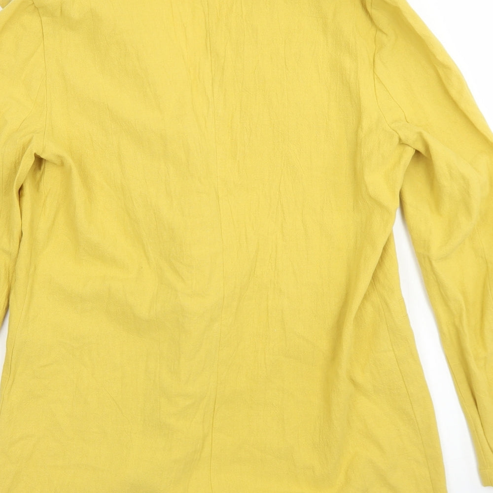 SheIn Womens Yellow  Cotton Jacket Blazer Size XS